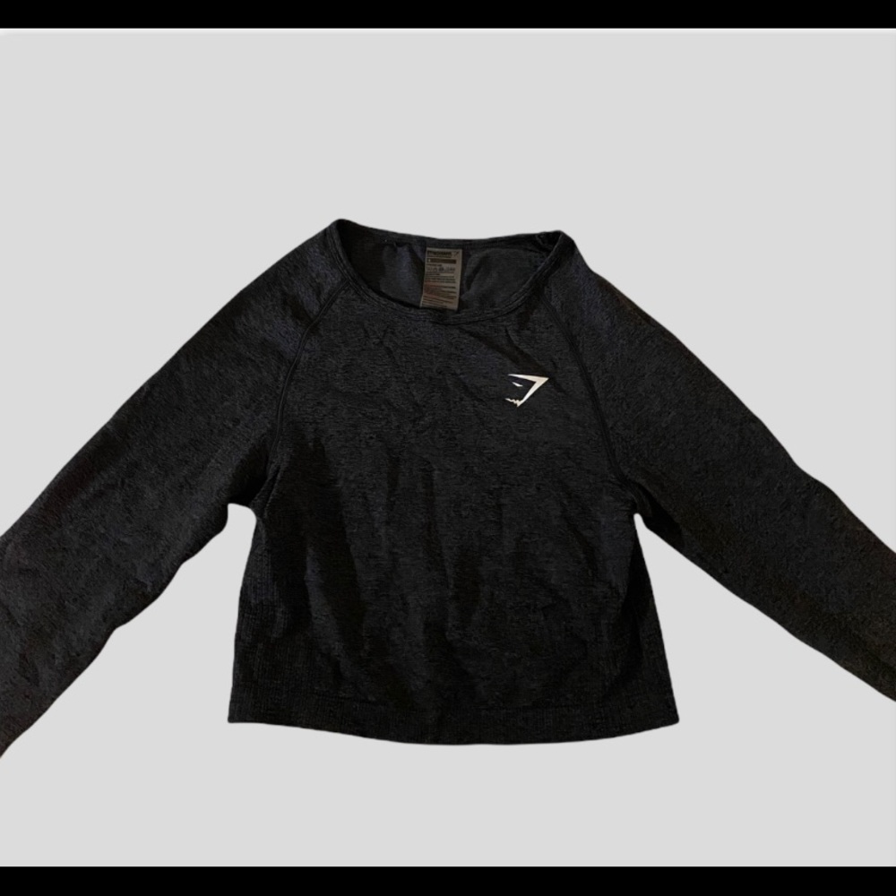 Long Sleeve Gym Shark Crop top